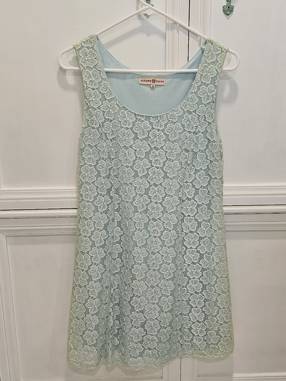 Altar'd State Light Mint Green Lace Dress